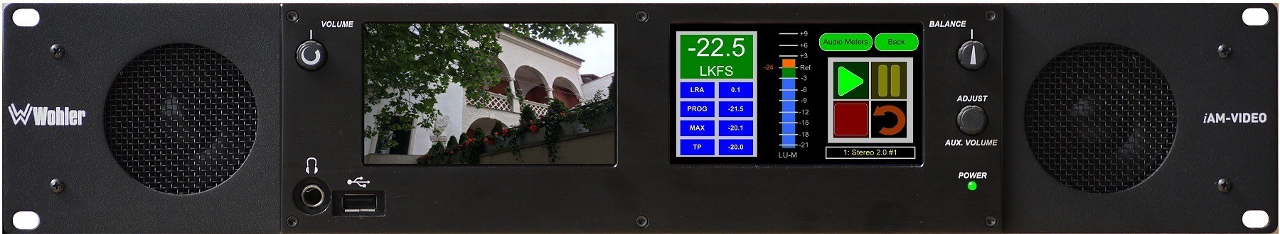iAM-VIDEO-2 audio & video monitor with MPEG Front Panel Loudness